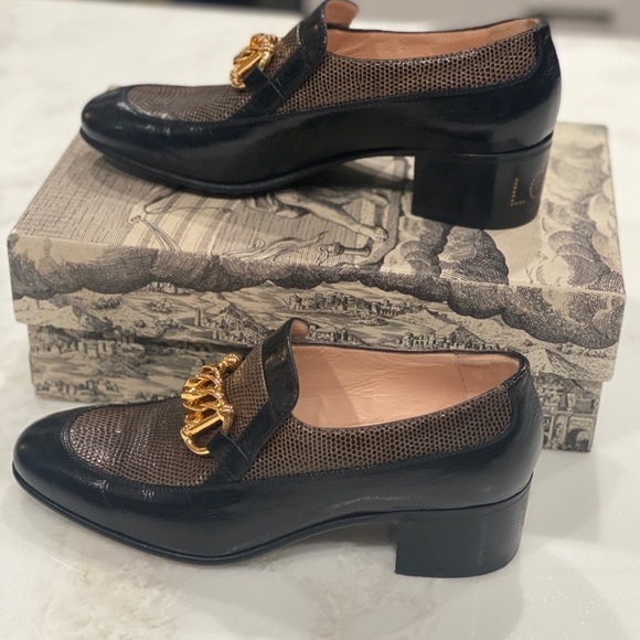 Gucci Ebal Horsebit Lizard-Embossed Leather Chain
Loafers Size 37 - Picture 5 of 5